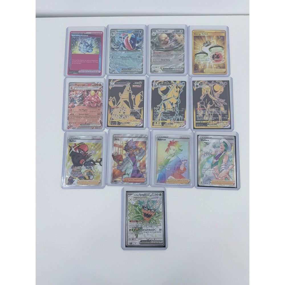Pokemon Lot 13 Ogerpon Trainer VMAX EX Magcargo Greninja Slaking Calyrex Adaman